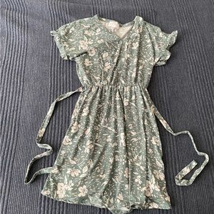 Floral patterned tie dress